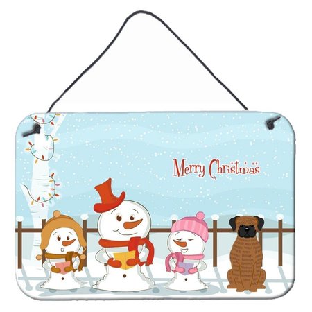 CAROLINES TREASURES Merry Christmas Carolers Brindle Boxer Wall or Door Hanging Prints BB2448DS812
